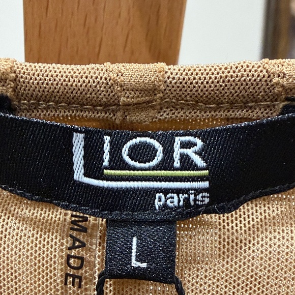 Lior Paris Zina-T Camel Tan Long-Sleeve Scoop Neck Textured Top 
Size L - Picture 2 of 4